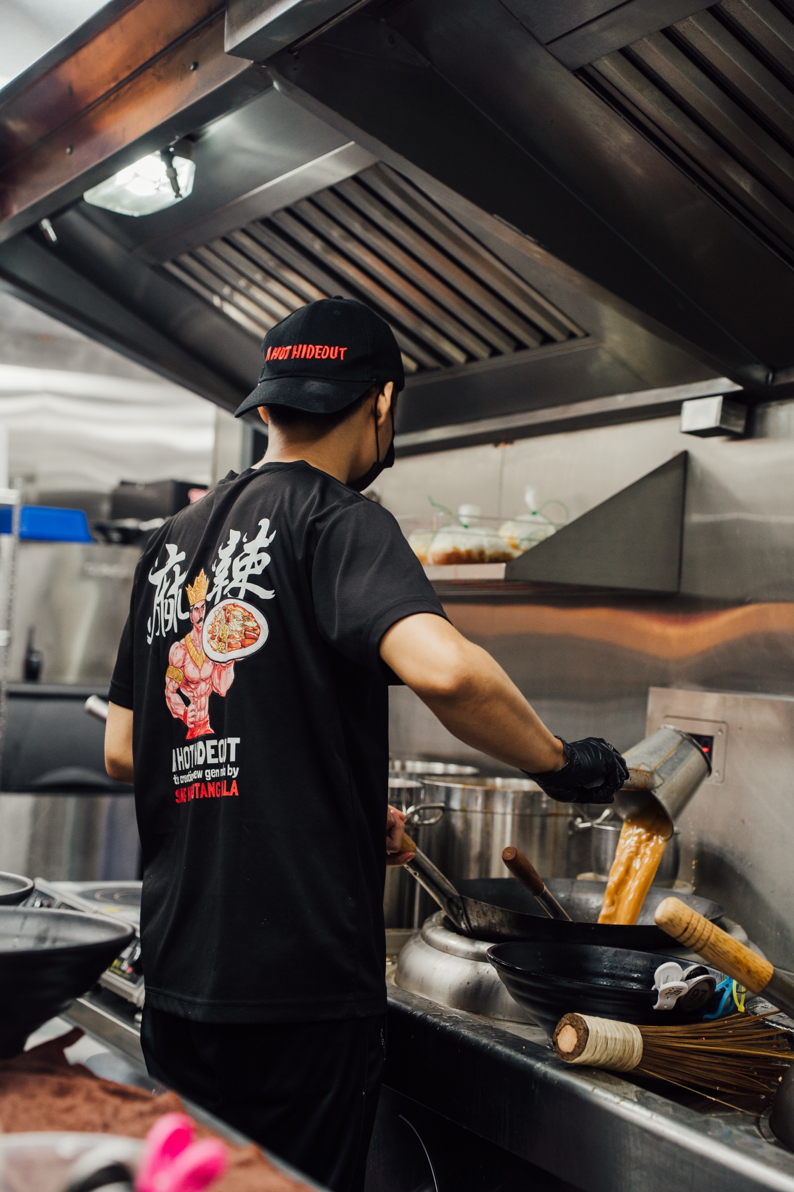 Cooking in the kitchen